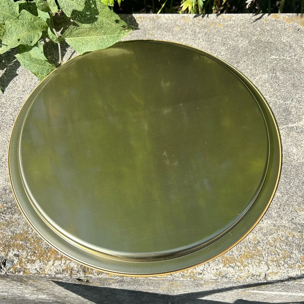 vintage style purple blue metal farm tray colorful nature scene